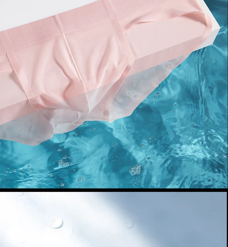 Men's Seamless Ice Silk Briefs Ultra-Thin Underwear by Gallery Man