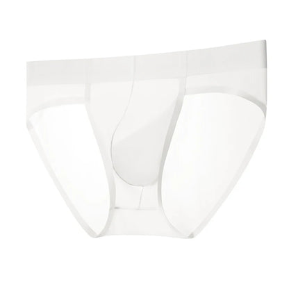 Men's Seamless Ice Silk Briefs Ultra-Thin  in White by Gallery Man