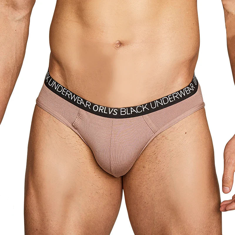 Men Sexy Elegant Cotton Briefs Underwear Low Rise in Pink by Gallery Man