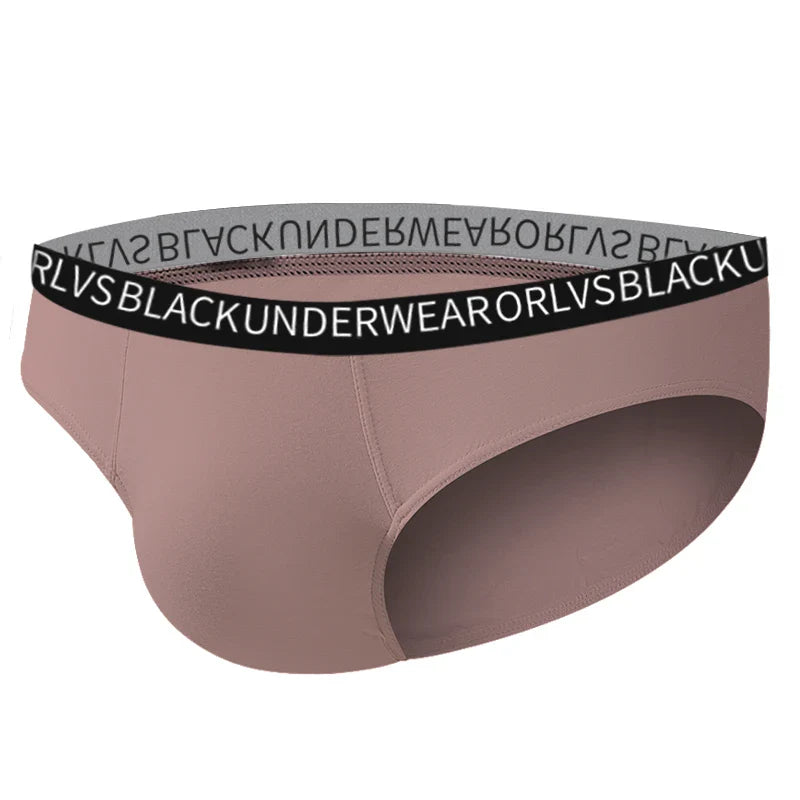 Men Sexy Elegant Cotton Briefs Underwear Low Rise in Pink by Gallery Man