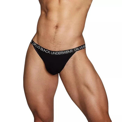 Men Sexy Elegant Cotton Briefs Underwear Ultra Low Rise in Black by Gallery Man
