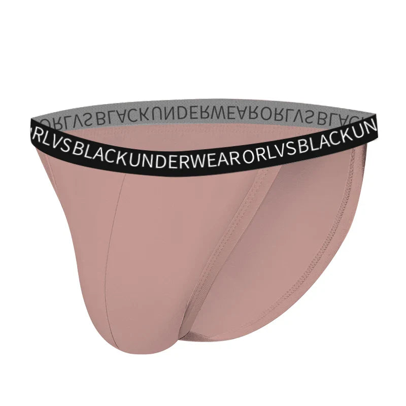 Men Sexy Elegant Cotton Briefs Underwear Ultra Low Rise in Pink by Gallery Man