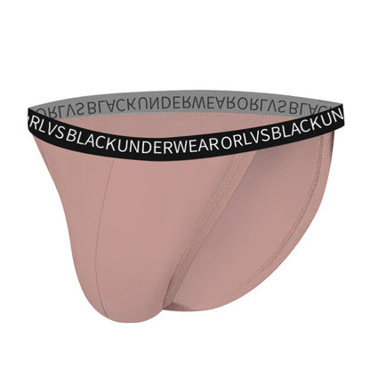 Men Sexy Elegant Cotton Briefs Underwear Ultra Low Rise in Pink by Gallery Man