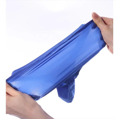 Men's Sexy Glossy Ice Silk Bikini-Style Briefs with Raised Pouch in Blue by Gallery Man