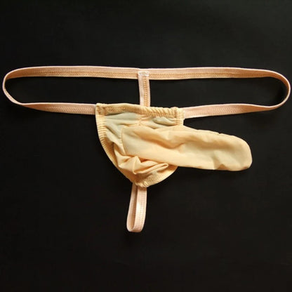 Men Sexy Thong G-String Elephant Nose Underwear in Beige by Gallery Man