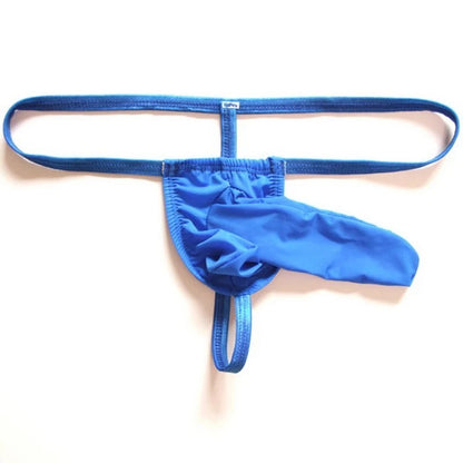 Men Sexy Thong G-String Elephant Nose Underwear in Blue by Gallery Man