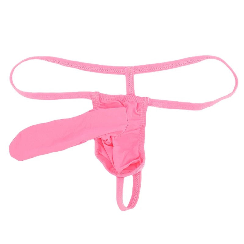 Men Sexy Thong G-String Elephant Nose Underwear in Pink by Gallery Man