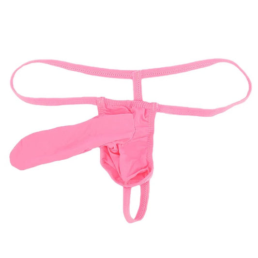 Men Sexy Thong G-String Elephant Nose Underwear in Pink by Gallery Man