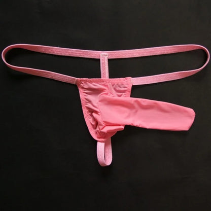Men Sexy Thong G-String Elephant Nose Underwear in Pink by Gallery Man