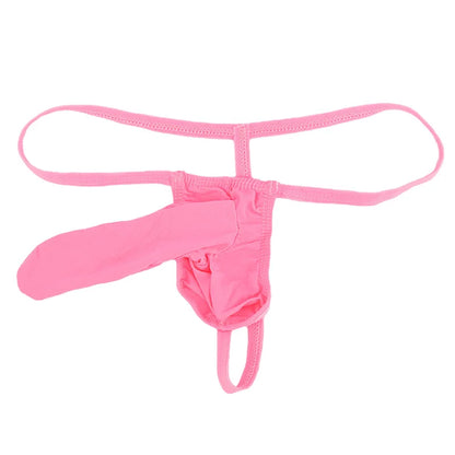 Men Sexy Thong G-String Elephant Nose Underwear in Pink by Gallery Man