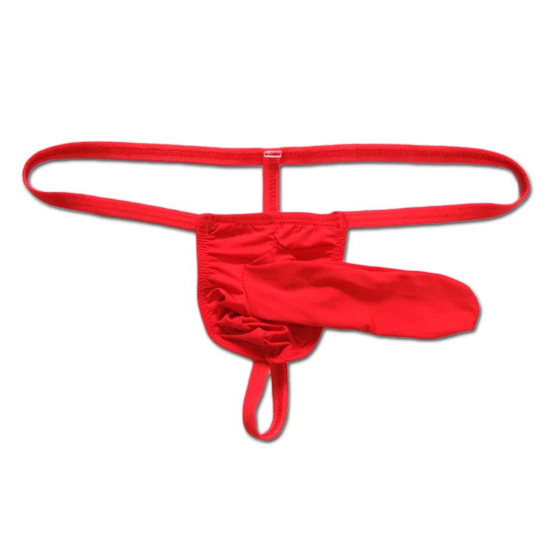 Men Sexy Thong G-String Elephant Nose Underwear in Red by Gallery Man