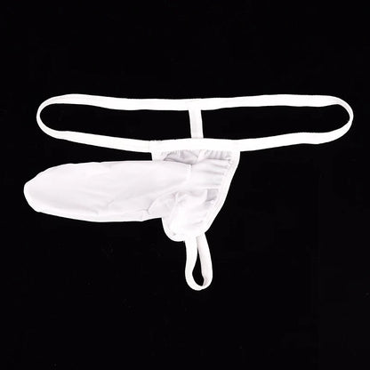 Men Sexy Thong G-String Elephant Nose Underwear in White by Gallery Man