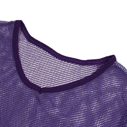 Men’s Sheer Mesh T-Shirt – Breathable Slim Fit See-Through Top in Purple by Gallery Man