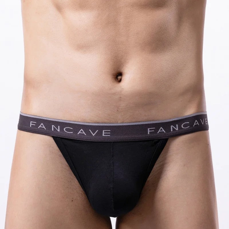 Men Stylist Thong Underwear in Black by Gallery Man