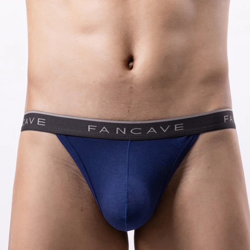 Men Stylist Thong Underwear in Navy by Gallery Man