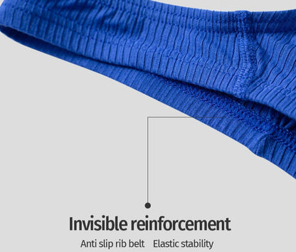 Men Superb Thong Slim Waist Lifted Buttocks Underwear in Blue by Gallery Man