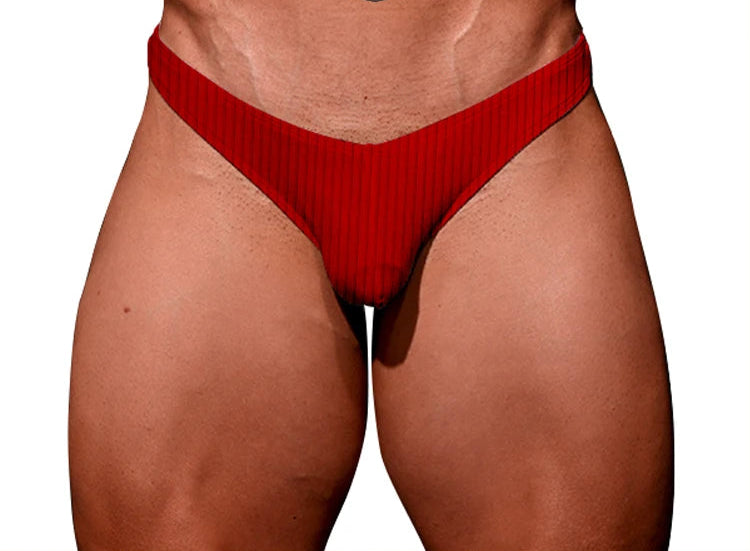 Men Superb Thong Slim Waist Lifted Buttocks Underwear in Red by Gallery Man