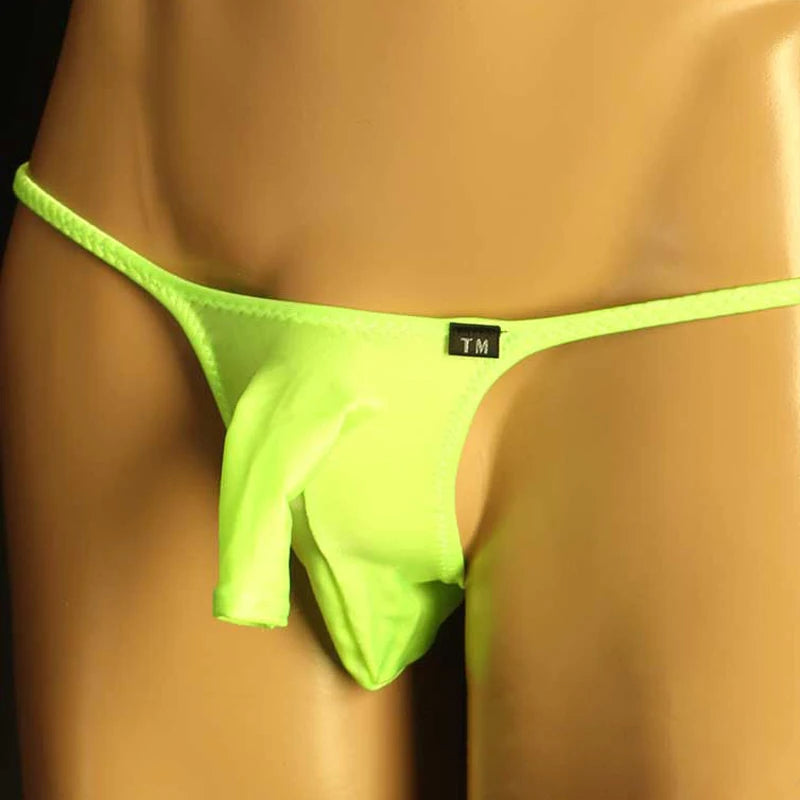 Men’s Ultra-Soft Elephant Nose Pouch Thong in Green by Gallery Man