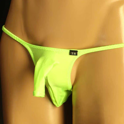 Men’s Ultra-Soft Elephant Nose Pouch Thong in Green by Gallery Man
