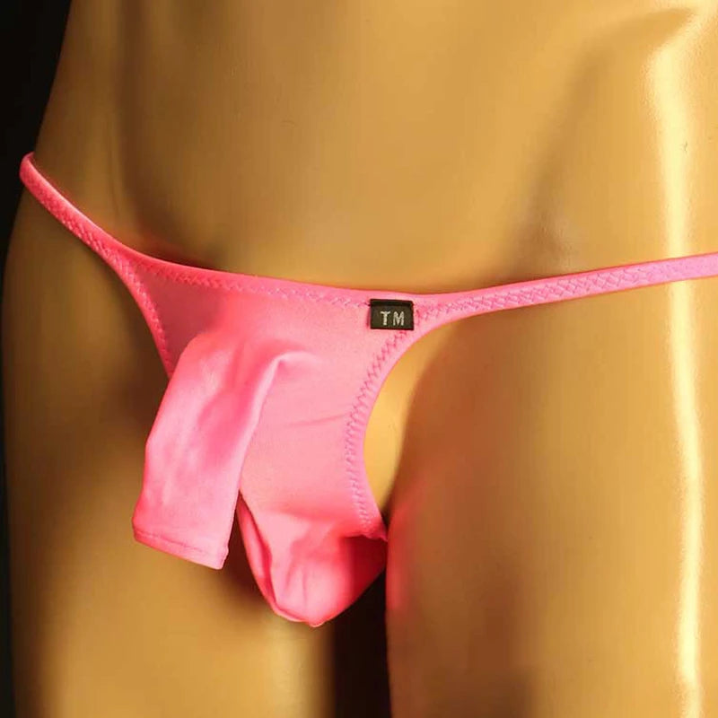 Men’s Ultra-Soft Elephant Nose Pouch Thong in Pink by Gallery Man