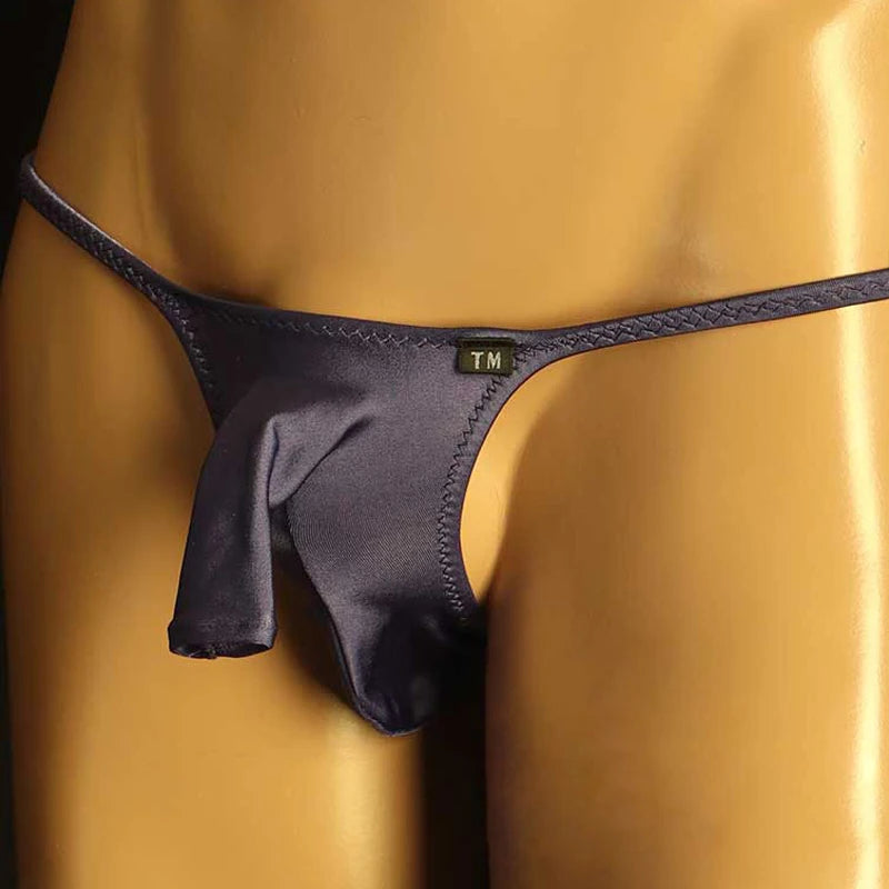 Men’s Ultra-Soft Elephant Nose Pouch Thong in Purple by Gallery Man