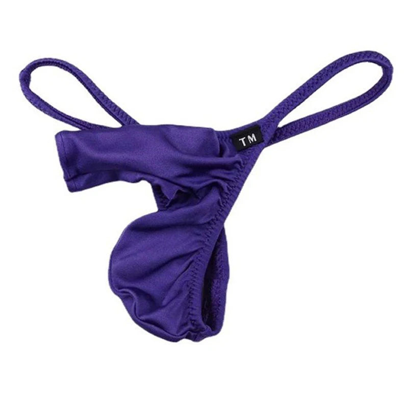 Men’s Ultra-Soft Elephant Nose Pouch Thong in Purple by Gallery Man