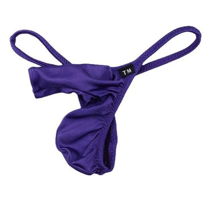 Men’s Ultra-Soft Elephant Nose Pouch Thong in Purple by Gallery Man