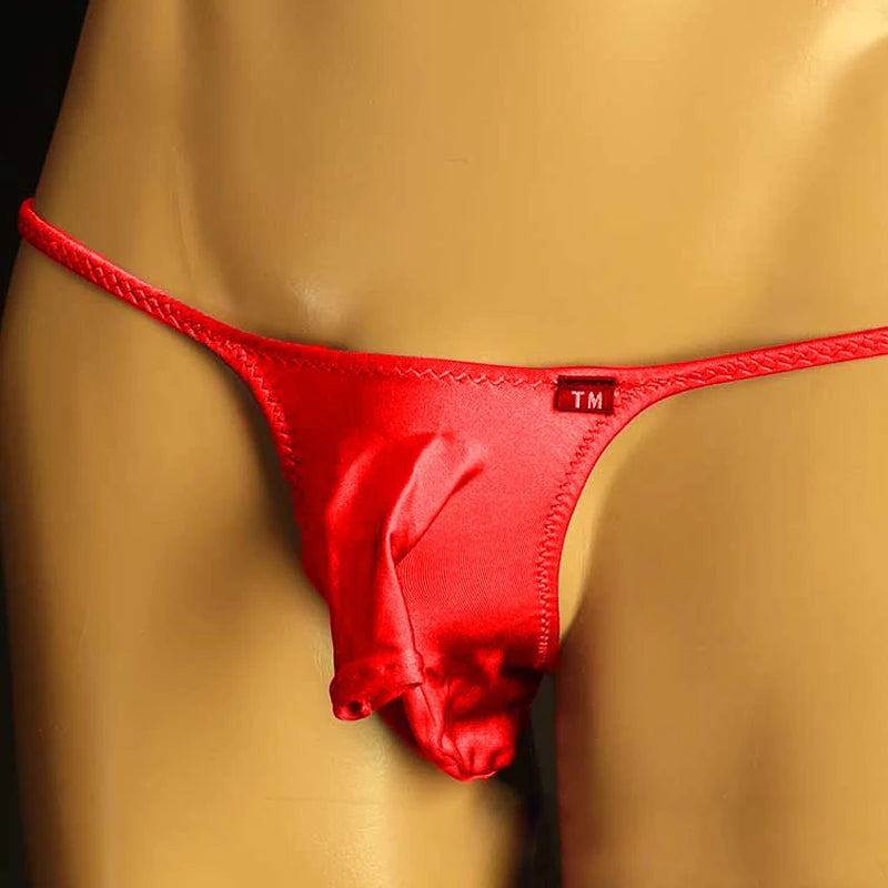 Men’s Ultra-Soft Elephant Nose Pouch Thong in Red by Gallery Man