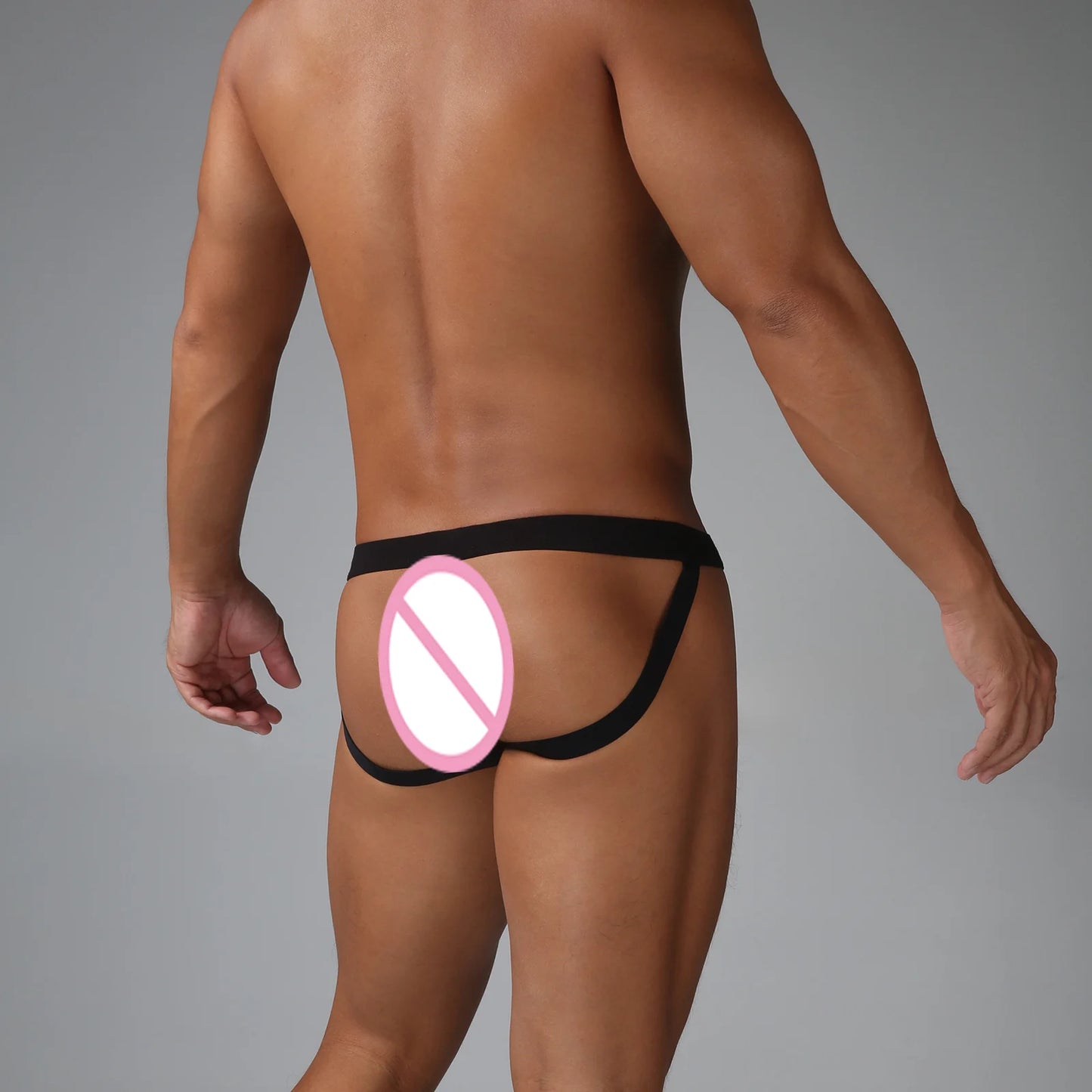 Men's Ultra-Thin Mesh Jockstrap – Raised U-Convex Pouch in Black by Gallery Man