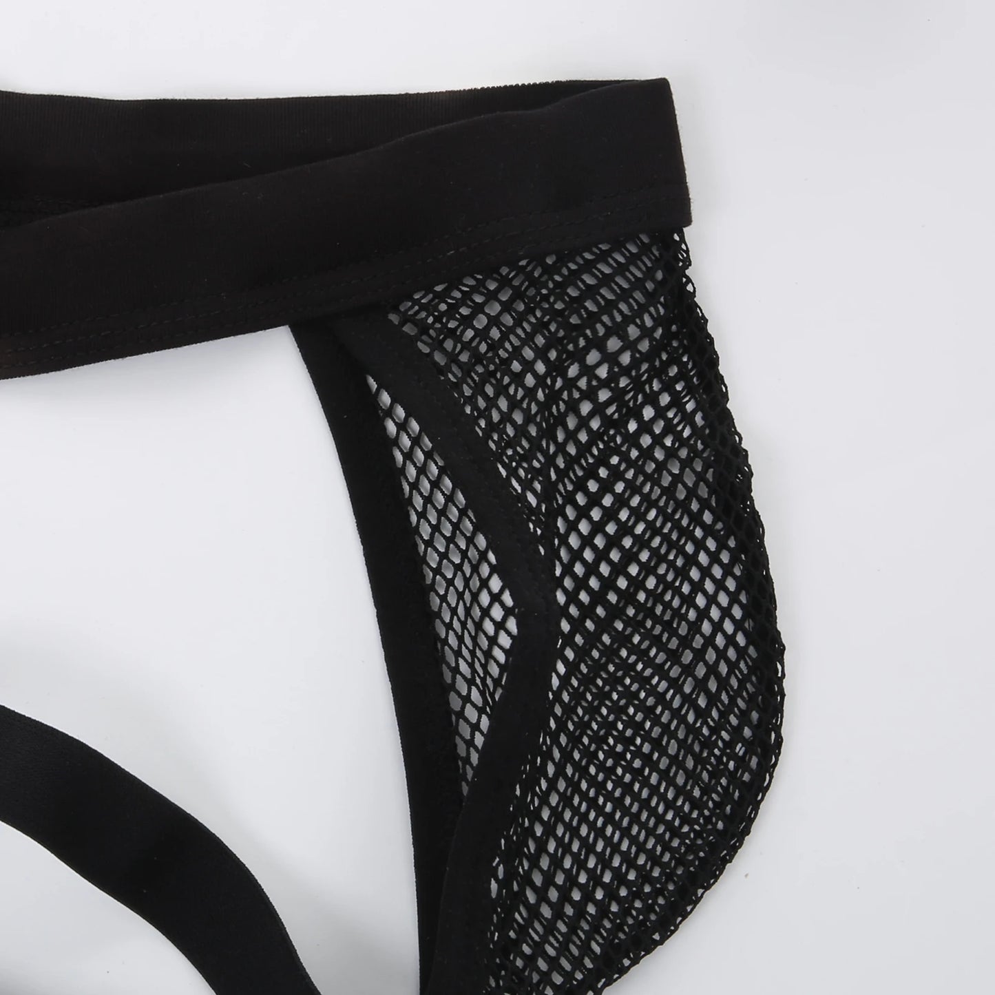 Men's Ultra-Thin Mesh Jockstrap – Raised U-Convex Pouch in Black by Gallery Man