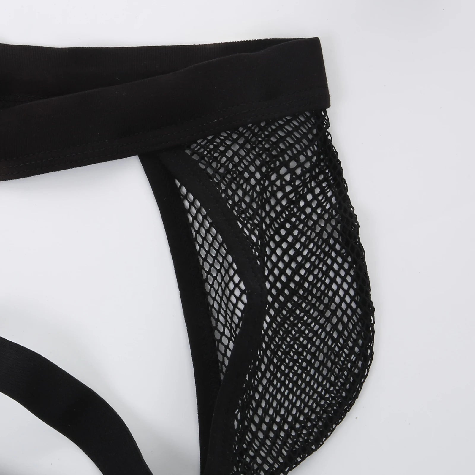 Men's Ultra-Thin Mesh Jockstrap – Raised U-Convex Pouch in Black by Gallery Man
