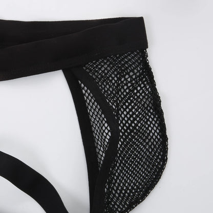 Men's Ultra-Thin Mesh Jockstrap – Raised U-Convex Pouch in Black by Gallery Man