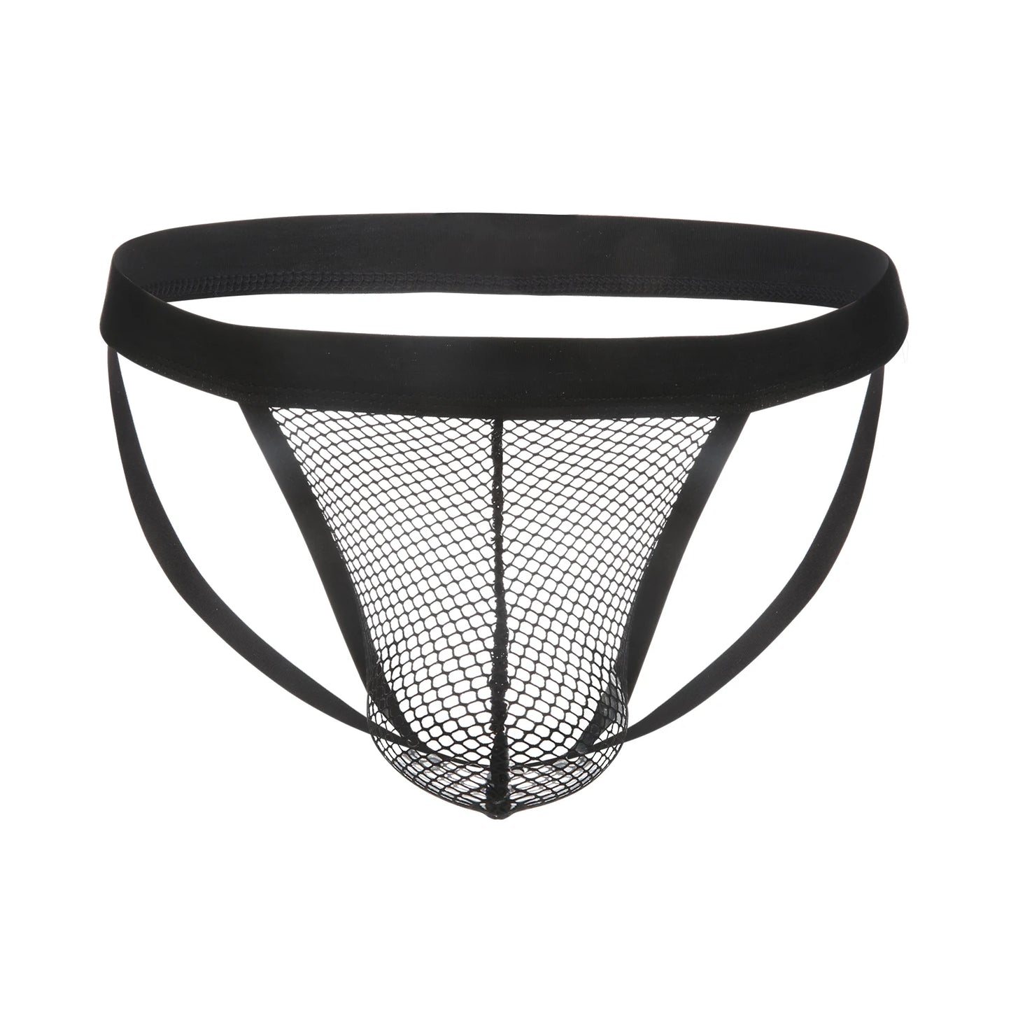 Men's Ultra-Thin Mesh Jockstrap – Raised U-Convex Pouch in Black by Gallery Man