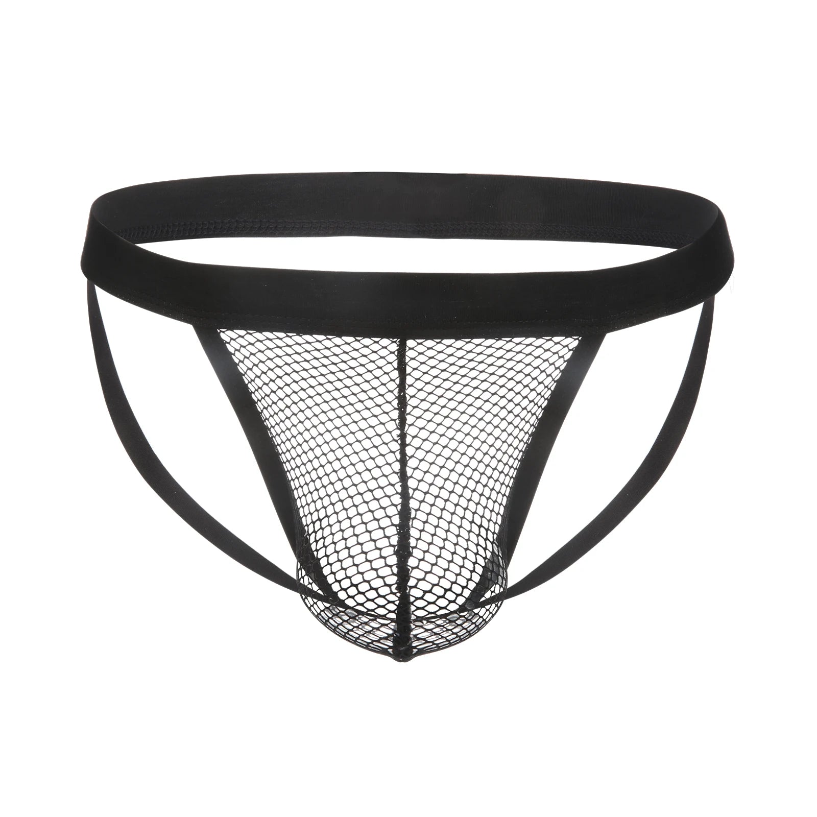 Men's Ultra-Thin Mesh Jockstrap – Raised U-Convex Pouch in Black by Gallery Man