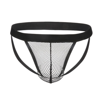 Men's Ultra-Thin Mesh Jockstrap – Raised U-Convex Pouch in Black by Gallery Man