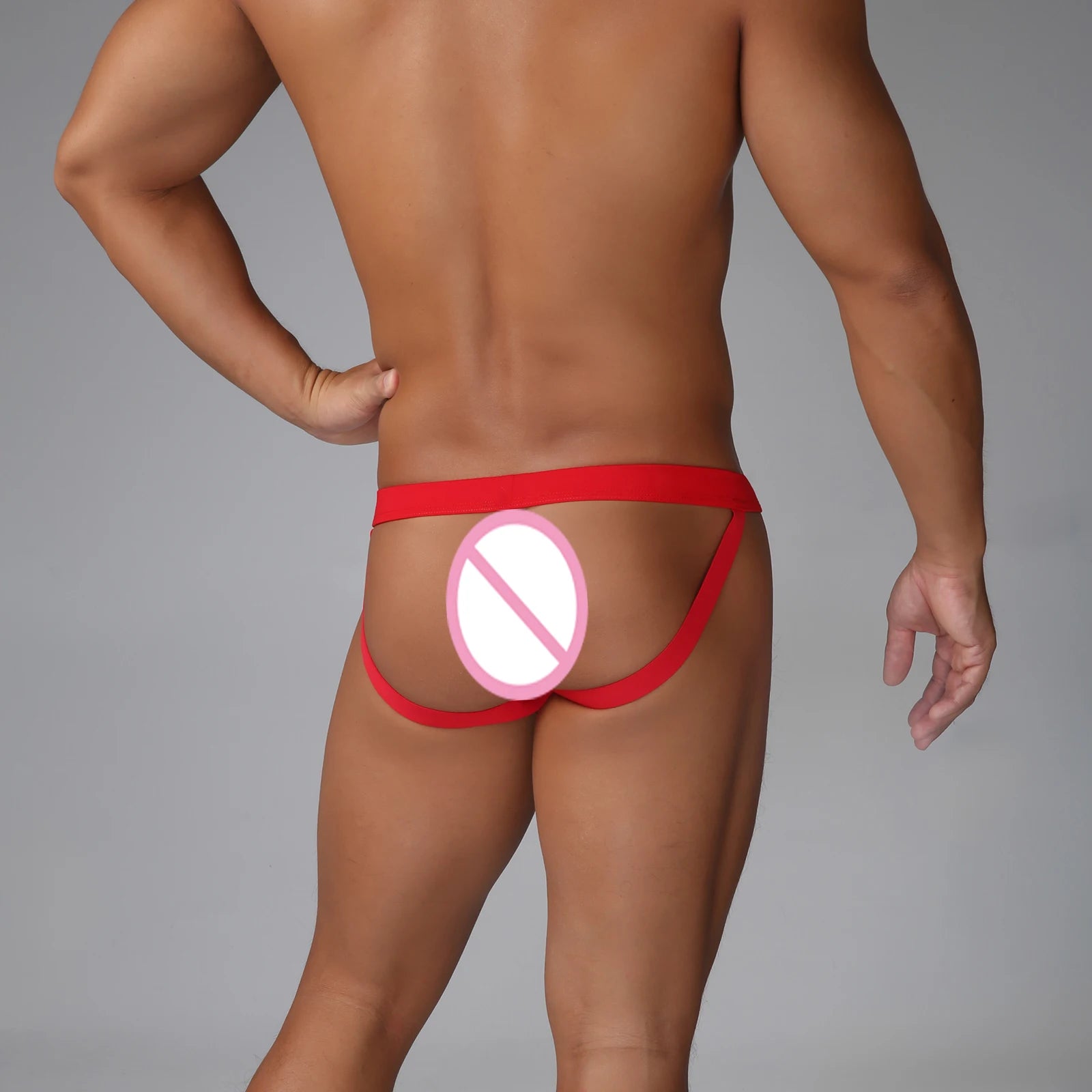 Men's Ultra-Thin Mesh Jockstrap – Raised U-Convex Pouch in Red by Gallery Man