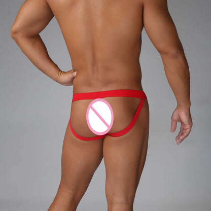 Men's Ultra-Thin Mesh Jockstrap – Raised U-Convex Pouch in Red by Gallery Man