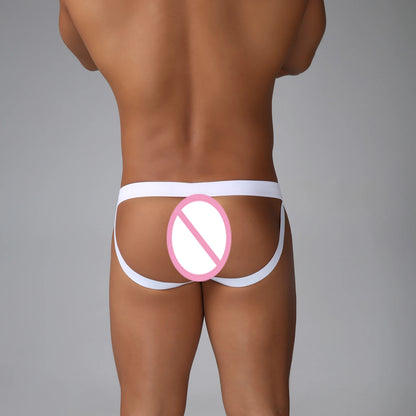 Men's Ultra-Thin Mesh Jockstrap – Raised U-Convex Pouch in White by Gallery Man