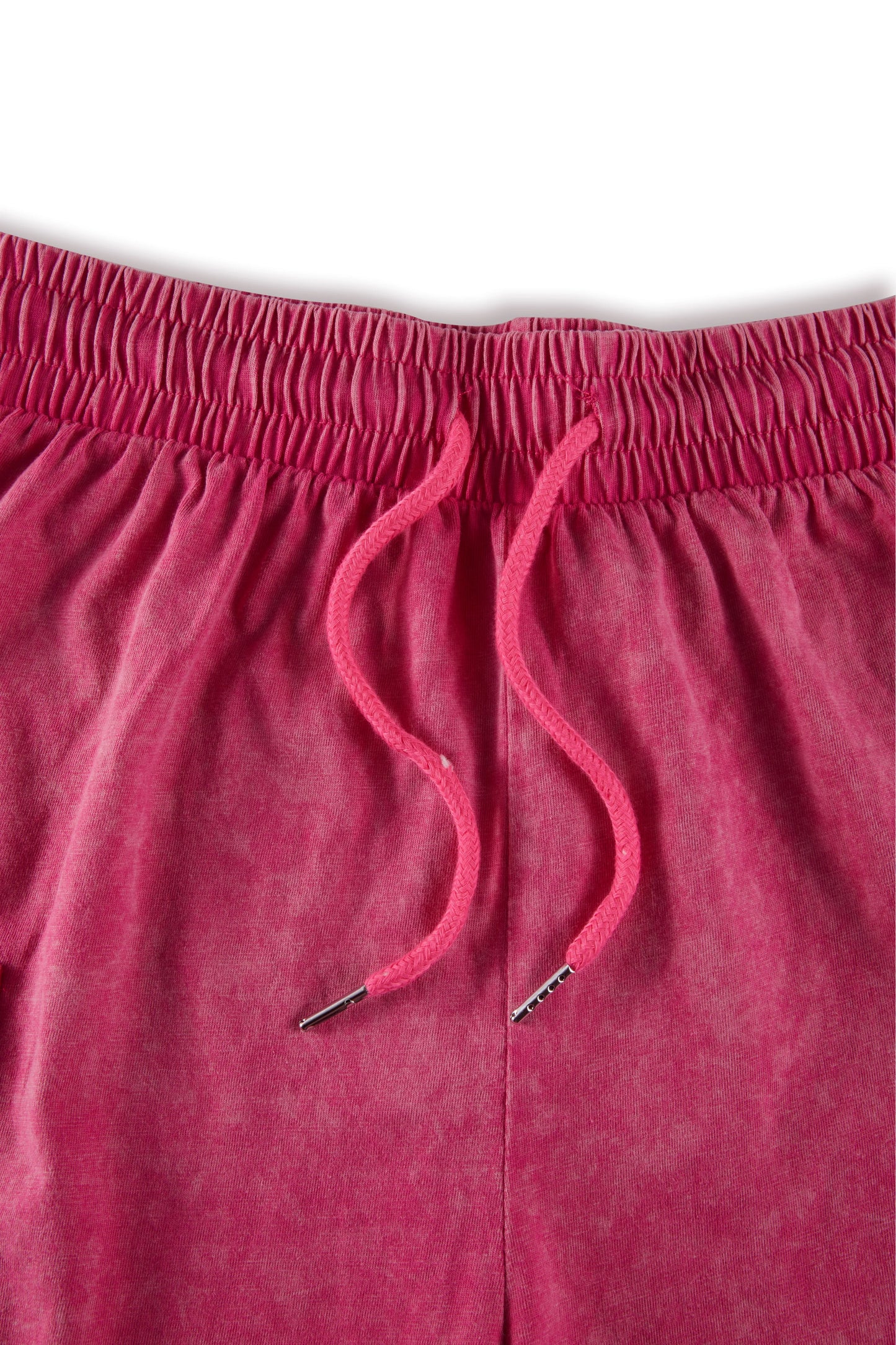 Men’s Washed Cotton Casual Shorts with Elastic Waist and Drawstring Fit in Rose Red by Gallery Man