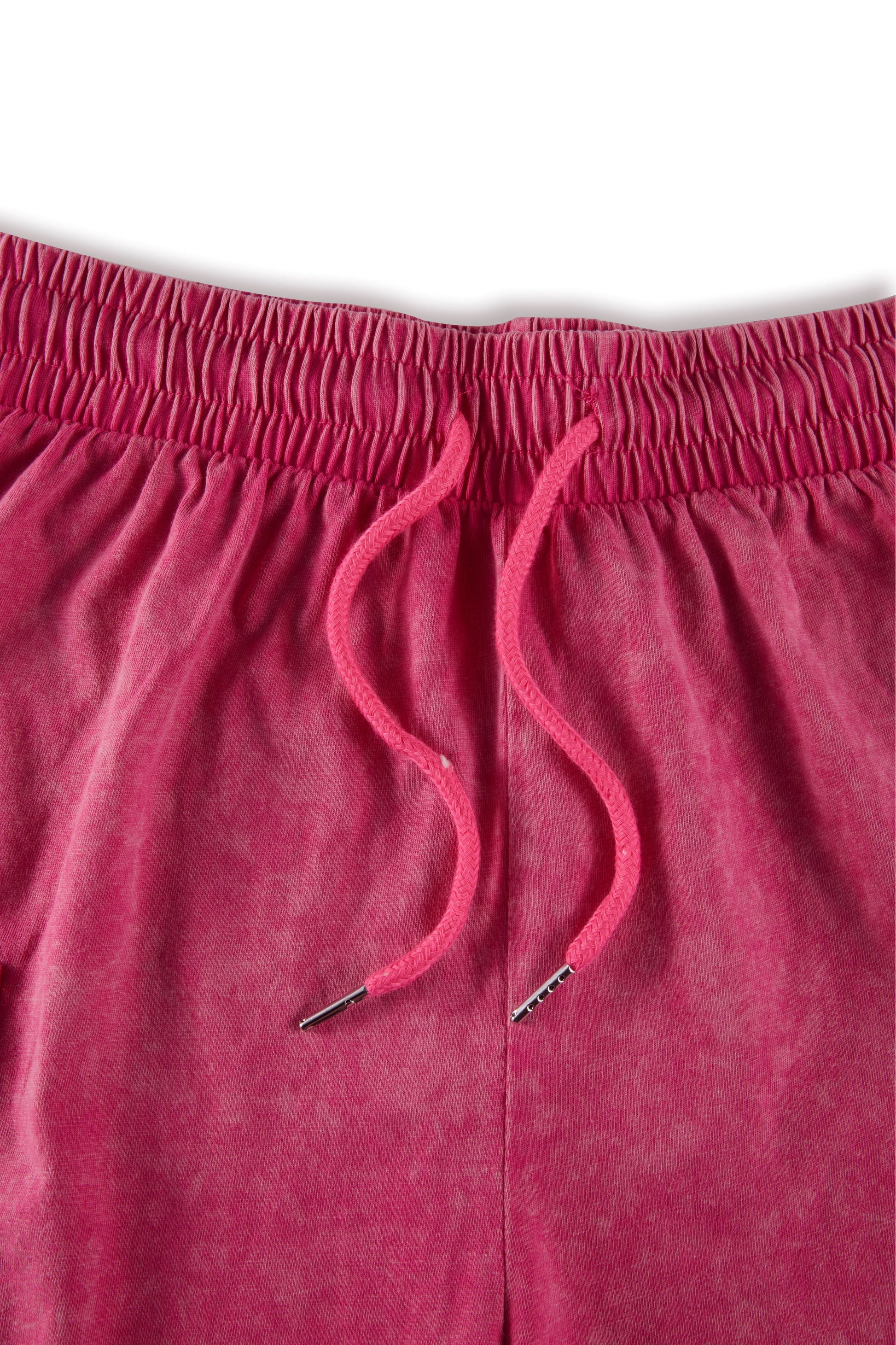 Men’s Washed Cotton Casual Shorts with Elastic Waist and Drawstring Fit in Rose Red by Gallery Man