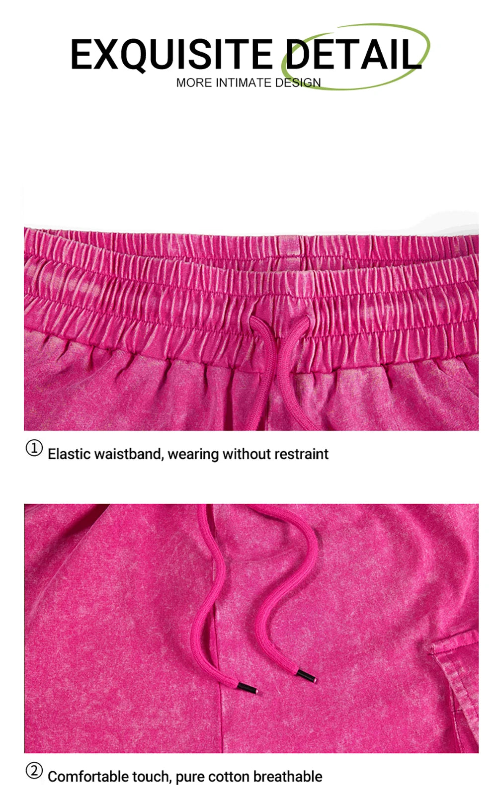 Men’s Washed Cotton Casual Shorts with Elastic Waist and Drawstring Fit in Rose Red by Gallery Man