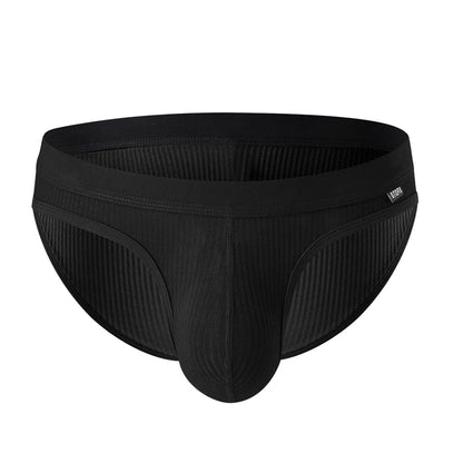 Men's Briefs with Raised U Convex Pouch in Black by Gallery Man