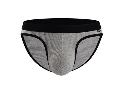 Men's Briefs with Raised U Convex Pouch in Gray by Gallery Man