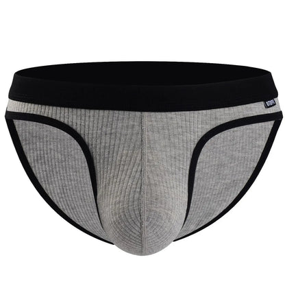 Men's Briefs with Raised U Convex Pouch in Gray by Gallery Man