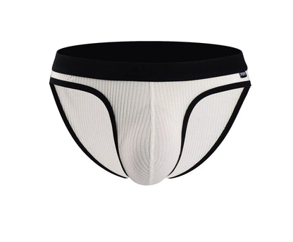 Men's Briefs with Raised U Convex Pouch in White by Gallery Man