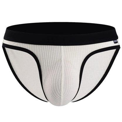 Men's Briefs with Raised U Convex Pouch in White by Gallery Man