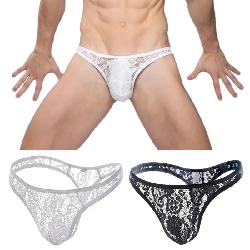 Men's Sexy Lace Lingerie Thongs Underwear by Gallery Man