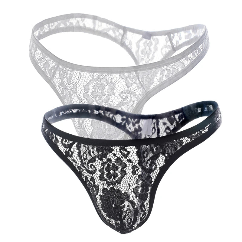 Men's Sexy Lace Lingerie Thongs Underwear by Gallery Man