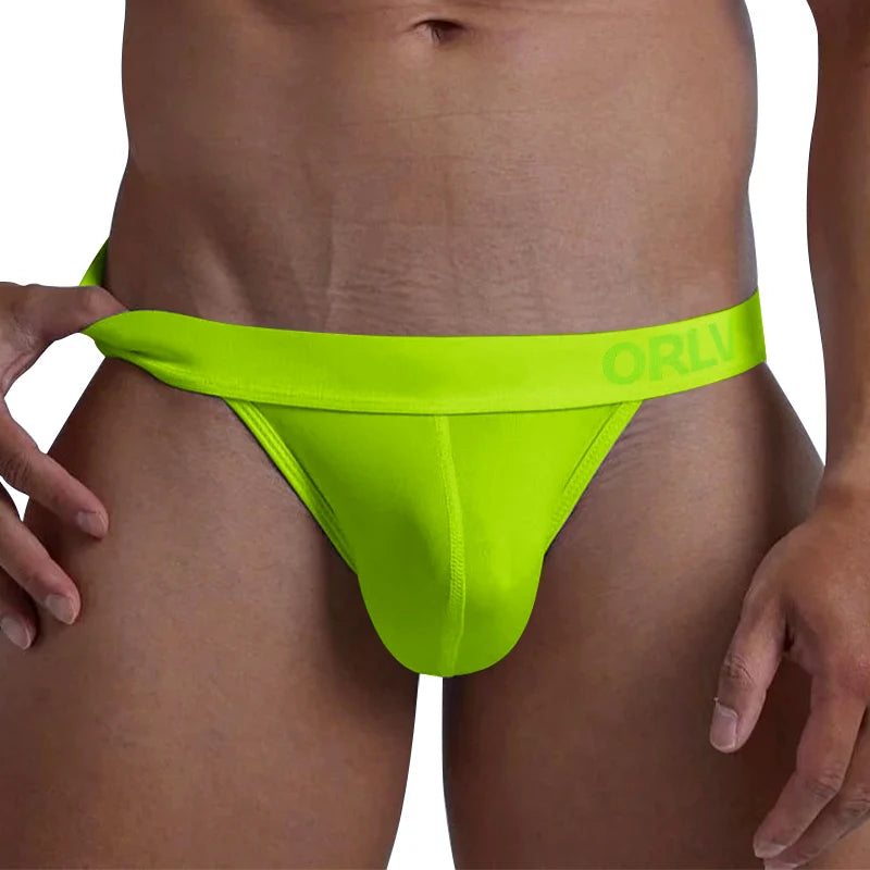 Men's Sexy Thongs Briefs Comfortable Underwear in Green by Gallery Man