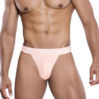 Men's Sexy Thongs Briefs Comfortable Underwear in Pink by Gallery Man